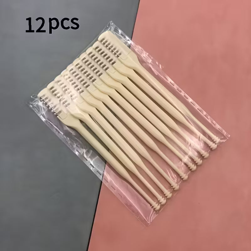 3/5/12pcs 360° Rotating Dual-Head Manual Nose Hair Trimmer and Cleaner
