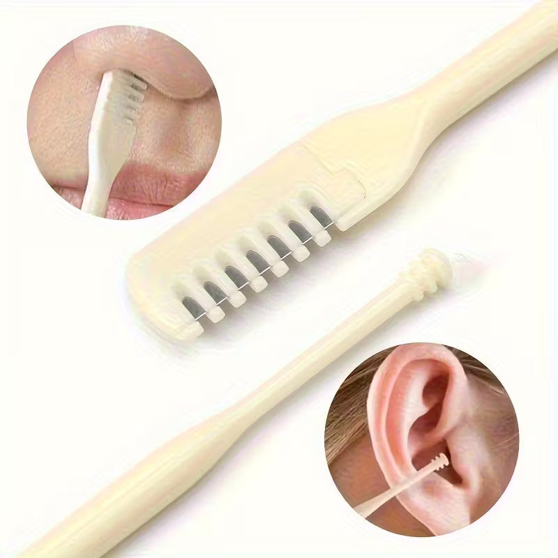 3/5/12pcs 360° Rotating Dual-Head Manual Nose Hair Trimmer and Cleaner